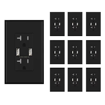 Image for Elegrp 4a Dual Type A USB With 20a Duplex Outlet, Black, Package Of 10 from HD Supply
