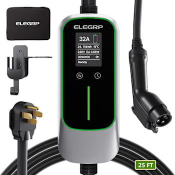 Elegrp Level 2 Portable Ev Charger For Bev/Phev With 25' Cable, 32a 240v