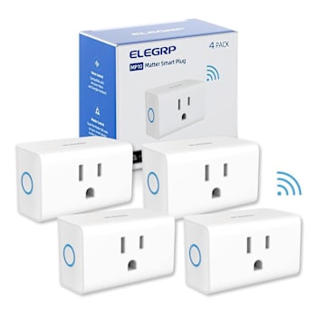 National Brand Mini Smart Plug Matter Supported, 15a/1800w, White, Package Of 4