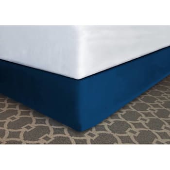 Mattress Safe Modern-Fit Bed Skirt Navy Blue Polyester K 76x80x14" Case Of 12