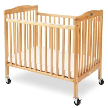 L.a. Baby Mini/Portable Folding Wood Crib, Natural