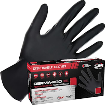 Image for SAS Safety Derma-Pro® Large Nitrile Exam Grade Disposable Gloves Case Of 10 from HD Supply