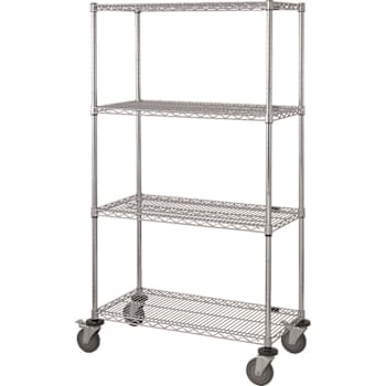 Image for Quantum Storage Systems Mobile Cart W/ Label Holders 48"W X 18"D X 69"H Chrome from HD Supply