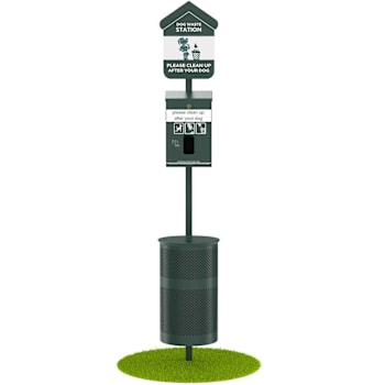 Fur Essentials Pet Station Kit Header Bag Dispensr Lid Can Pole Glow-N-Dark Sign