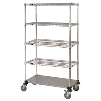 Quantum Storage Systems Mobile Cart 48"W X 24"D X 80"H Chrome M2448cg47-5lh45c