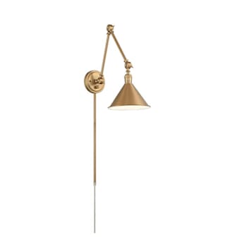 Image for Satco Delancey Swing Arm Fixture With Switch, Medium Base, Burnished Brass from HD Supply