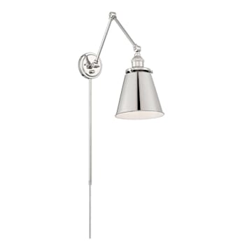 Image for Satco Bayard Swing Arm Fixture With Switch, Medium Base, Polished Nickel from HD Supply