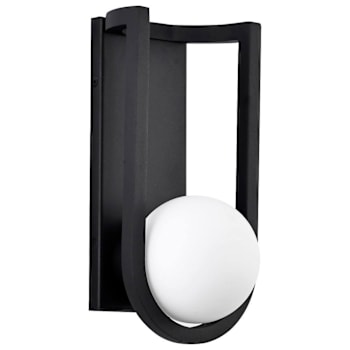 Image for SATCO Cradle 12" LED Medium Wall Lantern With White Opal Glass, Matte Black from HD Supply