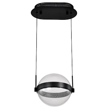 Image for SATCO Arvada 8" LED Round Pendant With Silk Screened Acrylic, Matte Black from HD Supply