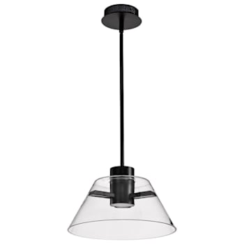 Image for SATCO Edmond 14" LED Pendant With Clear Glass, 3000k, 12 Watts, Matte Black from HD Supply