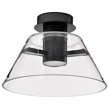 Image for SATCO Edmond 14" LED Semi Flush With Clear Glass, 3000k, 12 Watts, Matte Black from HD Supply