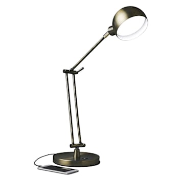 Advantus Ottlite Refine LED Desk Lamp With USB Charging, Antique Bronze