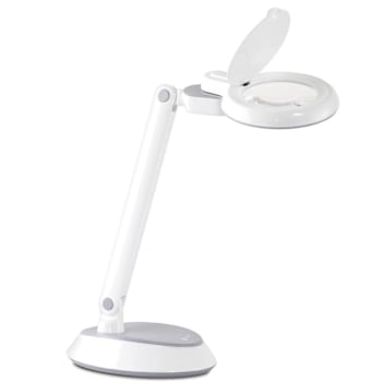Advantus Ottlite Space-Saving LED Magnifier Desk Lamp, Clearsun, White