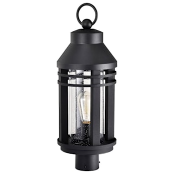 Image for Satco Wilton 1 Light Post Top Lantern With Clear Seeded Glass, Matte Black from HD Supply