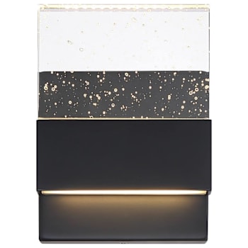 Image for SATCO Ellusion LED Small Wall Sconce With Seeded Glass, 3000k, Matte Black from HD Supply