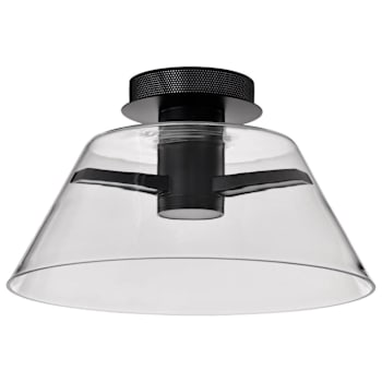 Image for SATCO Edmond 17" LED Semi Flush With Clear Glass, 3000k, 12 Watts, Matte Black from HD Supply
