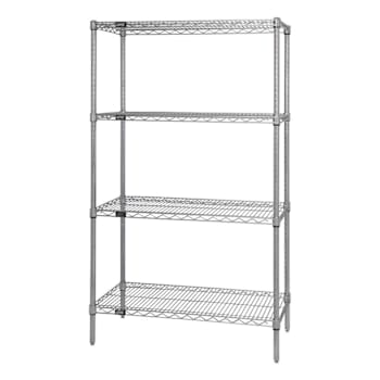 Image for Quantum Storage Systems 4 Wire Shelf Starter Kit, 14" X 36" X 74", Stainless from HD Supply