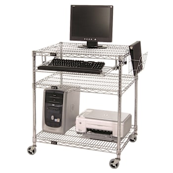 Image for Quantum Storage Systems Computer/Lan Workstation 30"W X 24"D X 37"H Chrome from HD Supply