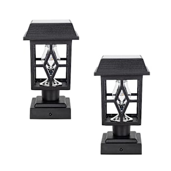 Image for Gama Sonic Luna II Solar Post Cap / Pier Mount Light, Black, Package Of 2 from HD Supply