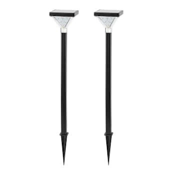 Gama Sonic Luxor Solar Pathway Light, 22-3/4"H, Black, Package Of 2