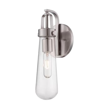 Image for Satco Beaker 1 Light Wall Sconce With Clear Glass, Medium Base, Brushed Nickel from HD Supply