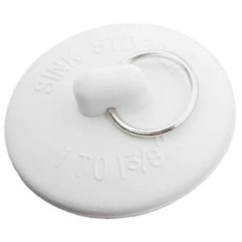 Rubber Sink Stopper, 1" To 1-3/8", White, Package Of 5