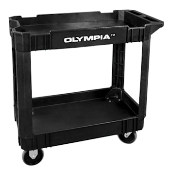 Olympia Tools 2-Shelf Heavy Duty Plastic Utility Cart, 500 Lb. Capacity