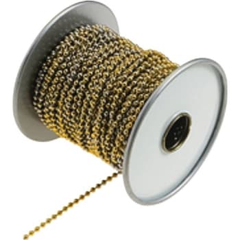 Image for 100' #6 Brass Beaded Chain from HD Supply