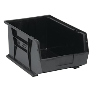 Quantum Storage Systems Ultra Stack & Hang Bin 16l X 11w X 8"H Black Case Of 4