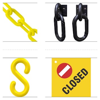 Mr. Chain Closed Sign Kit 12 Yellow Plastic Safety Chain