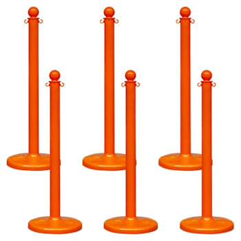 Mr. Chain Safety Orange Medium Stanchion Package Of 6