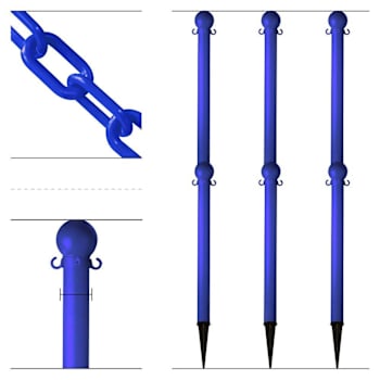 Mr. Chain Blue Ground Poles Chain Kit Package Of 6