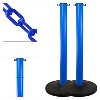 Mr. Chain Blue 3" Hd Industrial Stanchion Kit Package Of 2