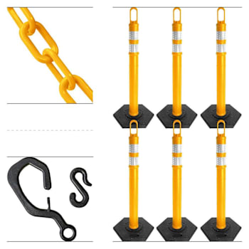 Mr. Chain Traffic Yellow Delineator Chain Kit Package Of 6