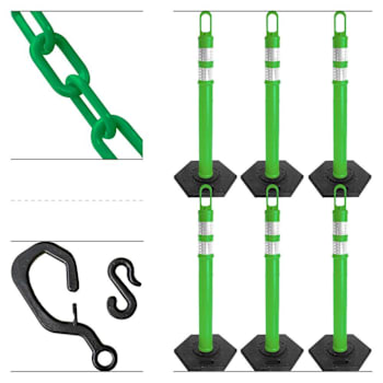 Mr. Chain Green Delineator Chain Kit Package Of 6
