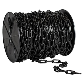 Mr. Chain 2" X 125 Black Biodegradable Plastic Safety Chain - Reel