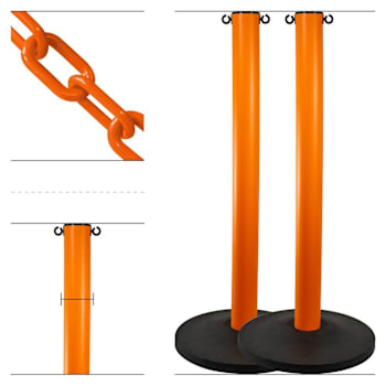 Image for Mr. Chain Safety Orange 3" Hd Industrial Stanchion Kit Package Of 2 from HD Supply