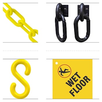 Mr. Chain Wet Floor Sign Kit 6 Yellow Plastic Safety Chain
