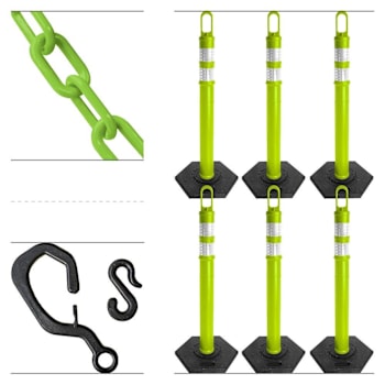 Image for Mr. Chain Safety Green Delineator Chain Kit Package Of 6 from HD Supply