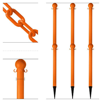 Image for Mr. Chain Safety Orange Ground Poles Chain Kit Package Of 6 from HD Supply