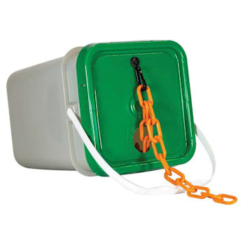 Image for Mr. Chain 2" X 160 Safety Orange Biodegradable Plastic Safety Chain - Pail from HD Supply
