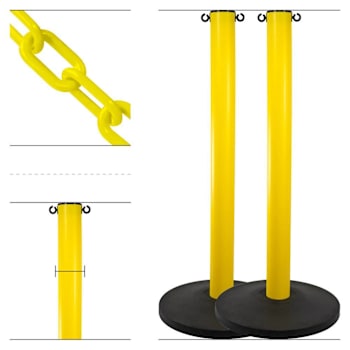 Mr. Chain Yellow 3" Hd Industrial Stanchion Kit Package Of 2