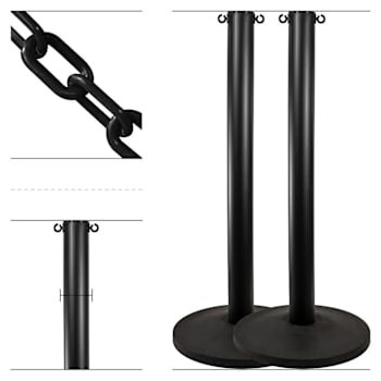 Mr. Chain Black 3" Hd Industrial Stanchion Kit Package Of 2