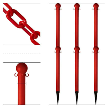 Mr. Chain Red Ground Poles Chain Kit Package Of 6