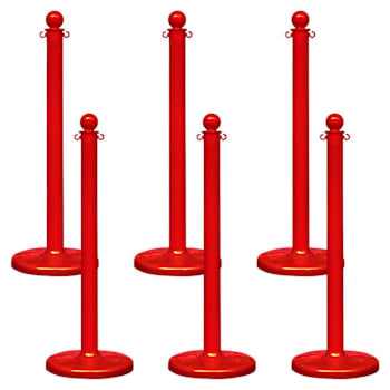 Mr. Chain Red Medium Stanchion Package Of 6