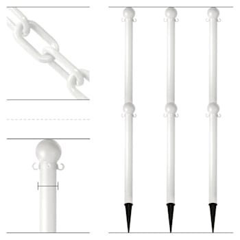 Image for Mr. Chain White Ground Poles Chain Kit Package Of 6 from HD Supply