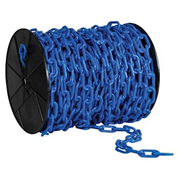 Mr. Chain 2" X 125 Blue Biodegradable Plastic Safety Chain - Reel