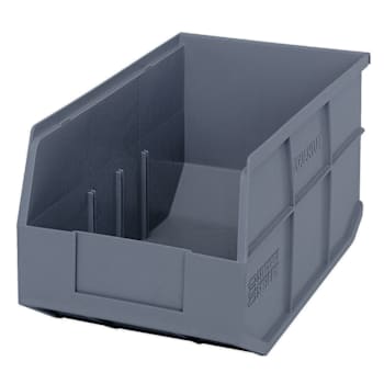 Image for Quantum Storage Systems Stackable Shelf Bin, 14" X 8-1/4" X 7", Gray, Case Of 12 from HD Supply
