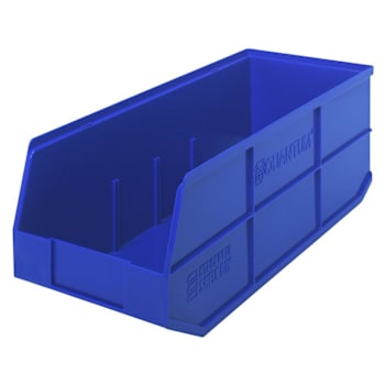 Quantum Storage Systems Stackable Shelf Bin, 20-1/2"X8-1/4"X7", Blue, Case Of 6