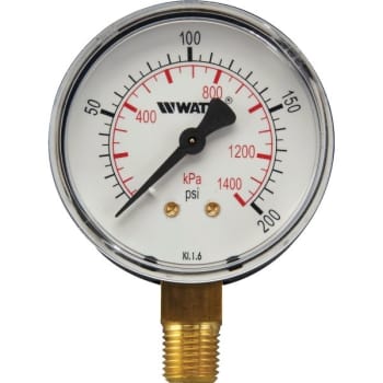 Image for Watts 1/4" Lead Free Pressure Gauge 0 To 200 PSI from HD Supply